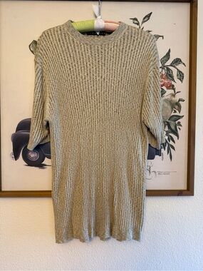 Women’s Silk Blouse 100% Silk Ribbed Knit SS Tunic Top Soft Lightweight Cozy